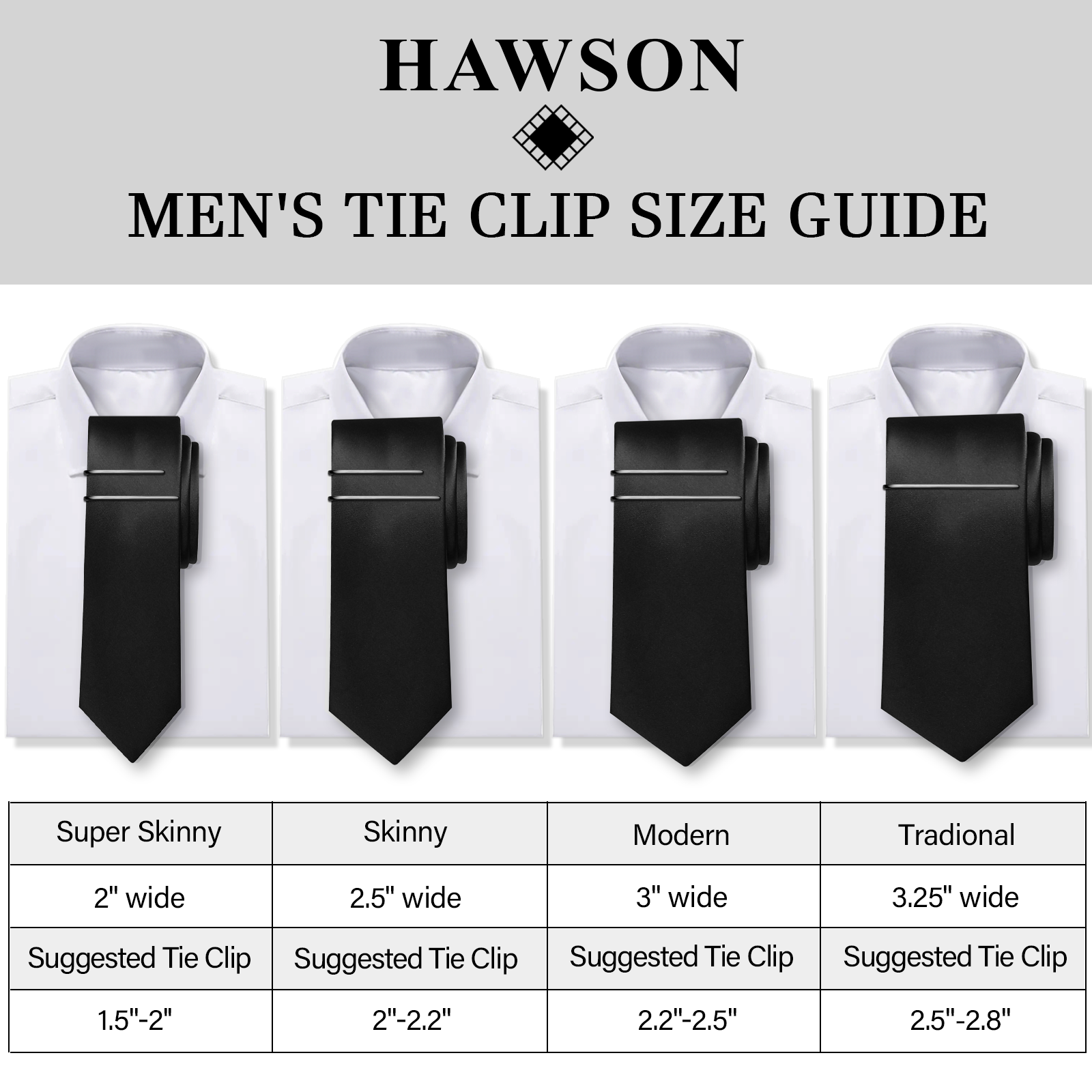 HAWSON Tie Clips for Men 4Pcs  - Tie Bar Set Gift reseña y precio