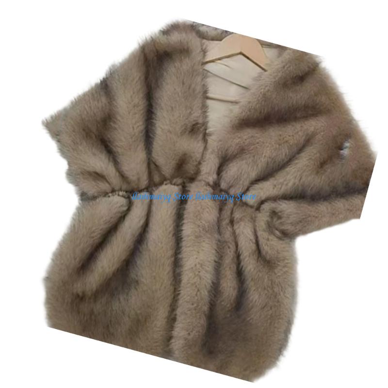 573B Luxurious Artificial Furs - Stole Wedding Shawl reseña y precio