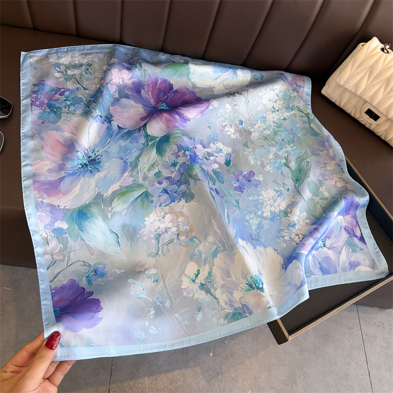 2026 New Floral Print Silk Squ - Ascot Neck Scarf reseña y precio