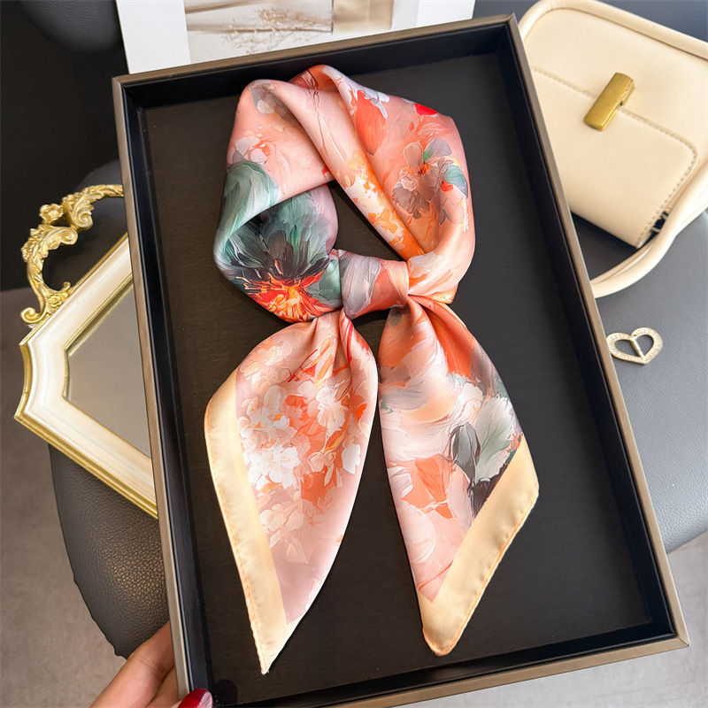 2026 New Floral Print Silk Squ - Ascot Neck Scarf reseña y precio