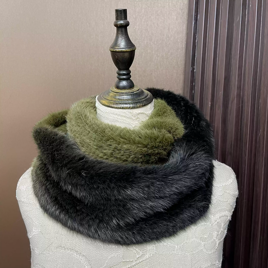 Ombre Color Genuine Mink Fur S - Infinity Scarf Knit reseña y precio