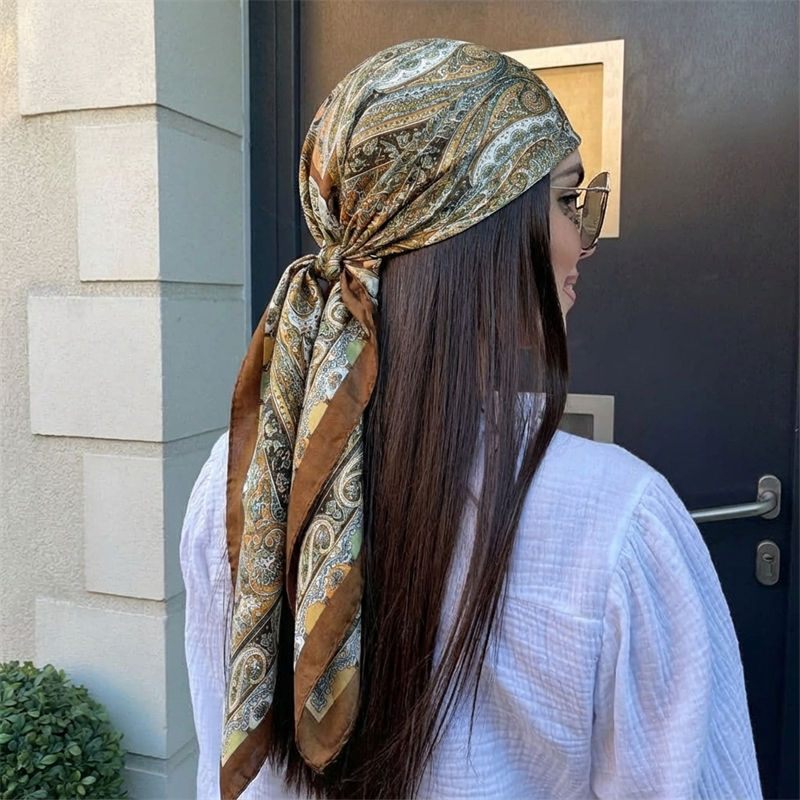 Women Spring Summer Square Sca - Head Wrap Turban reseña y precio