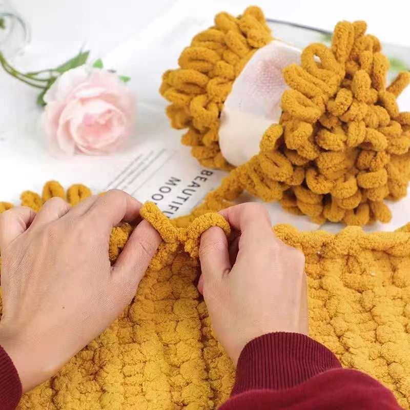 100g/Ball Finger Loop Yarn Thr - Woven Scarf Blanket reseña y precio