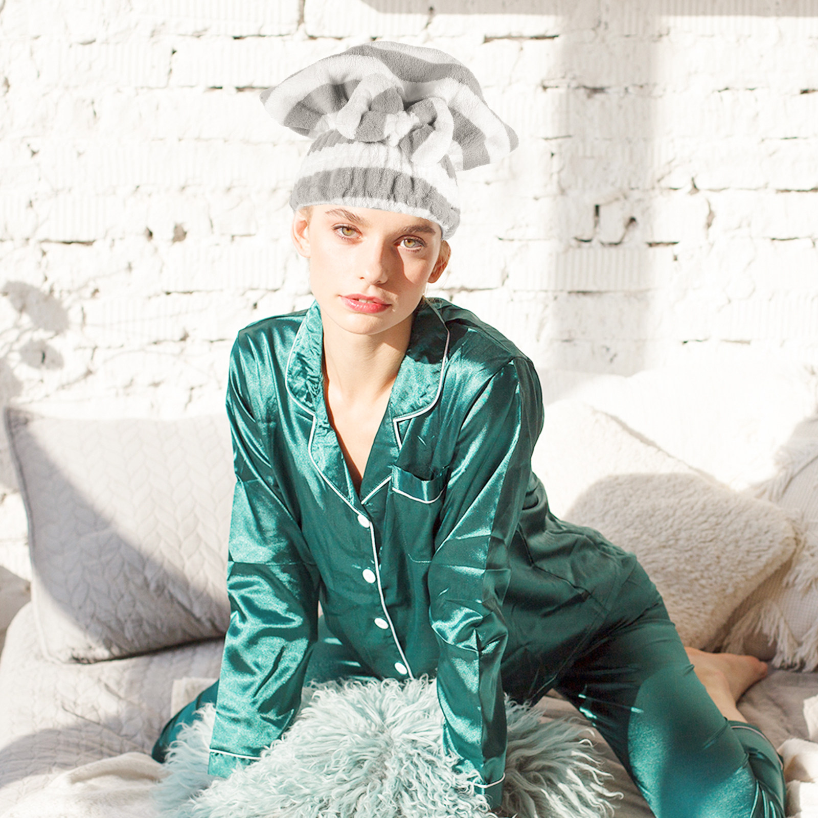 2Pcs Hair Drying Turban Cap Ab - Head Wrap Turban reseña y precio