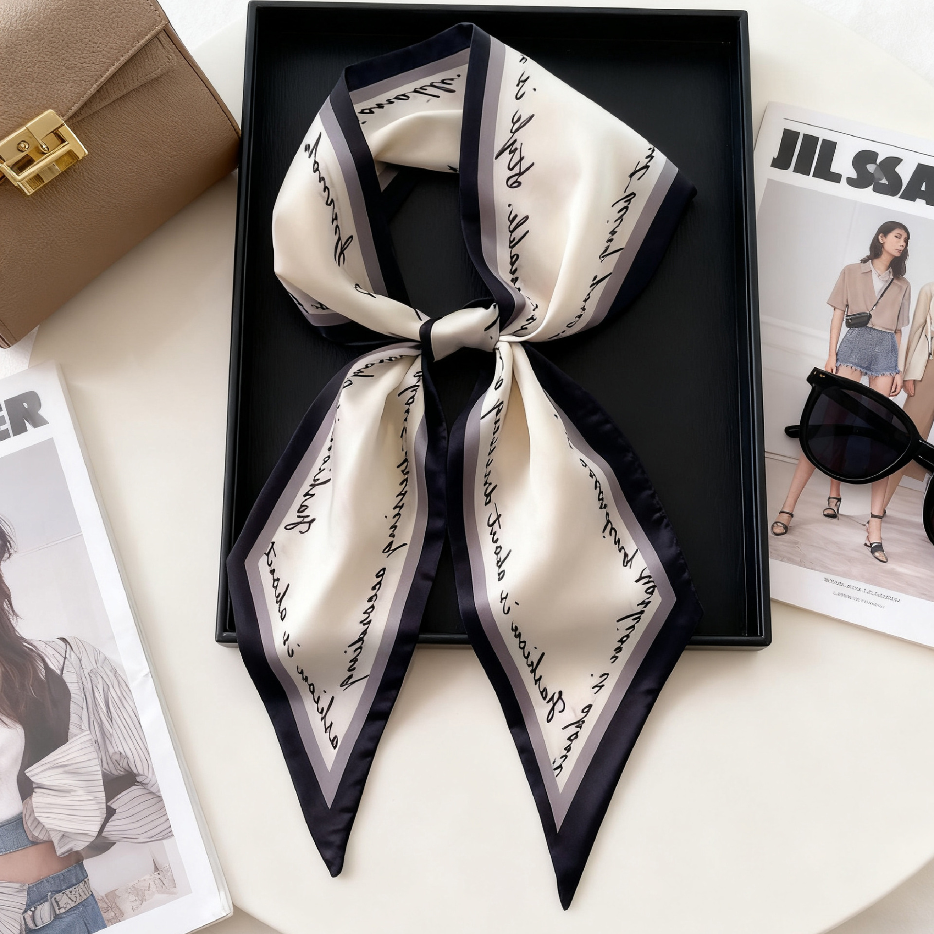Luxury Long Neckerchief Skinny - Ascot Neck Scarf reseña y precio