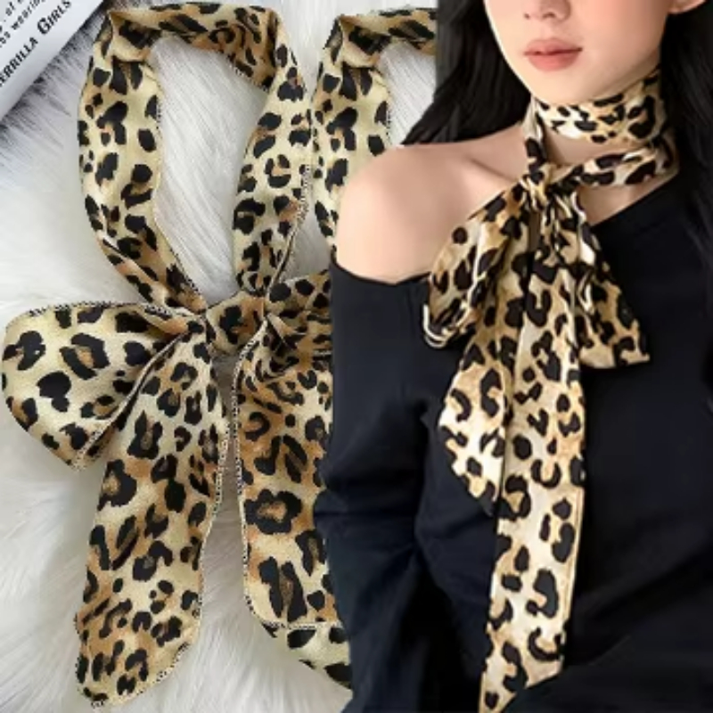 Leopard Print Scarf Retro Polk - Silk Tie Striped reseña y precio