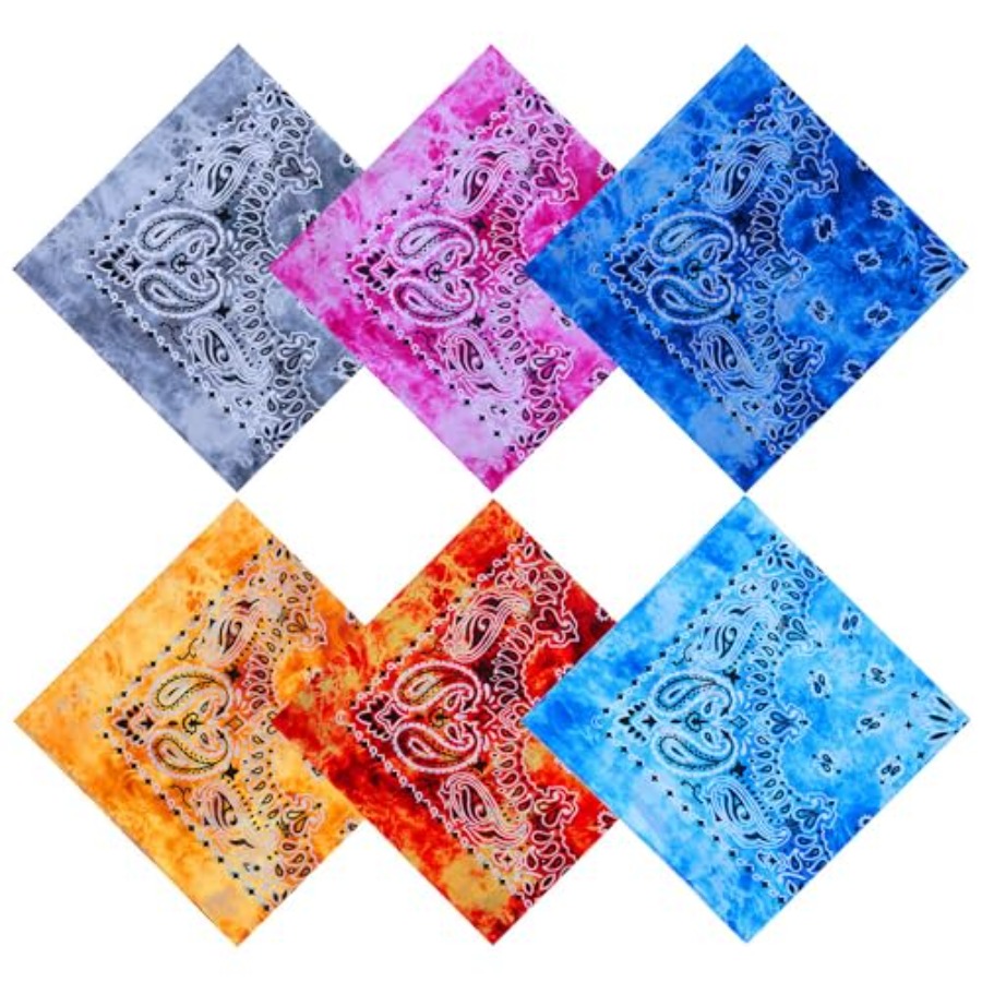 URATOT 6 Pack Tie Dye Bandana  - Handkerchief Cotton Men reseña y precio