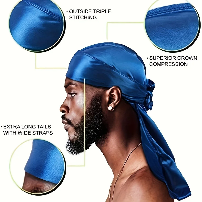 Men's Silk Durag Bonnet Bandan - Bandana Doo Rag reseña y precio
