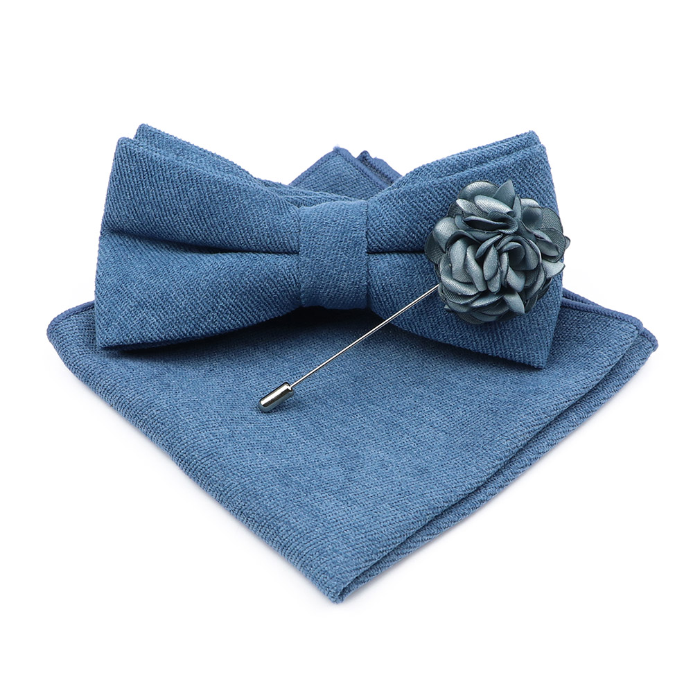 Mens Solid Color Cotton Bowtie - Handkerchief Cotton Men reseña y precio