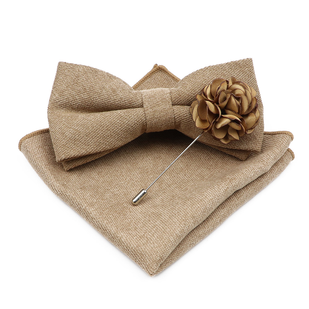 Mens Solid Color Cotton Bowtie - Handkerchief Cotton Men reseña y precio