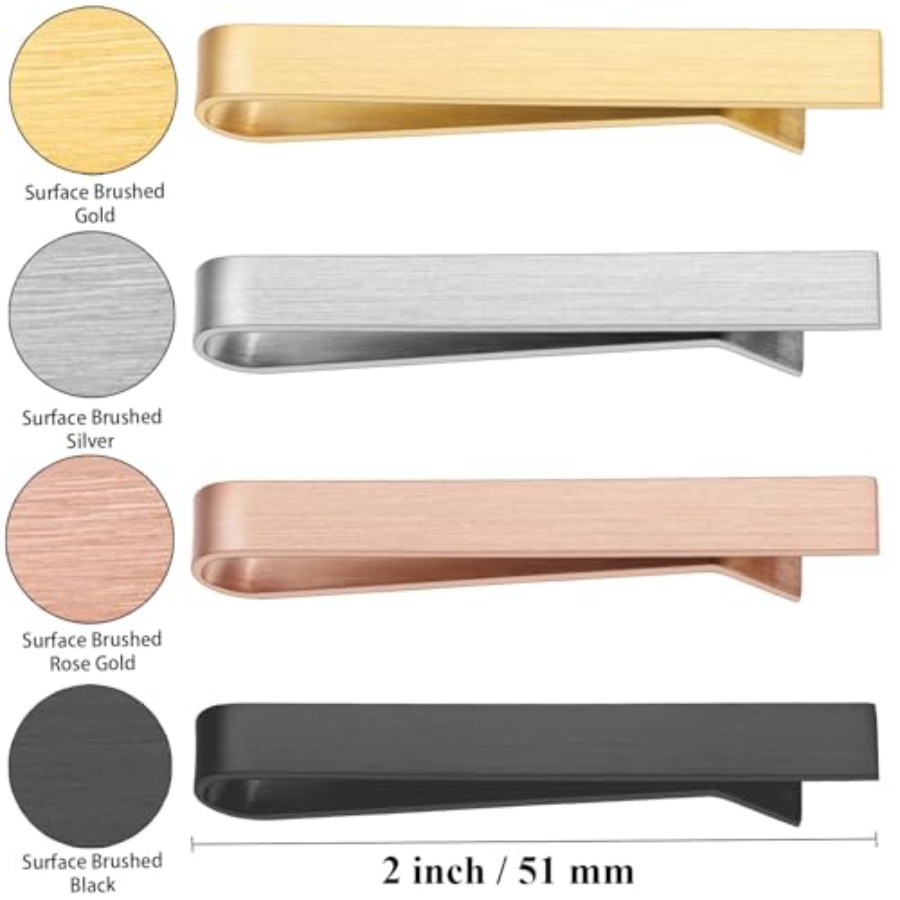HAWSON 2 inch Tie Clips for Me - Tie Bar Set Gift reseña y precio