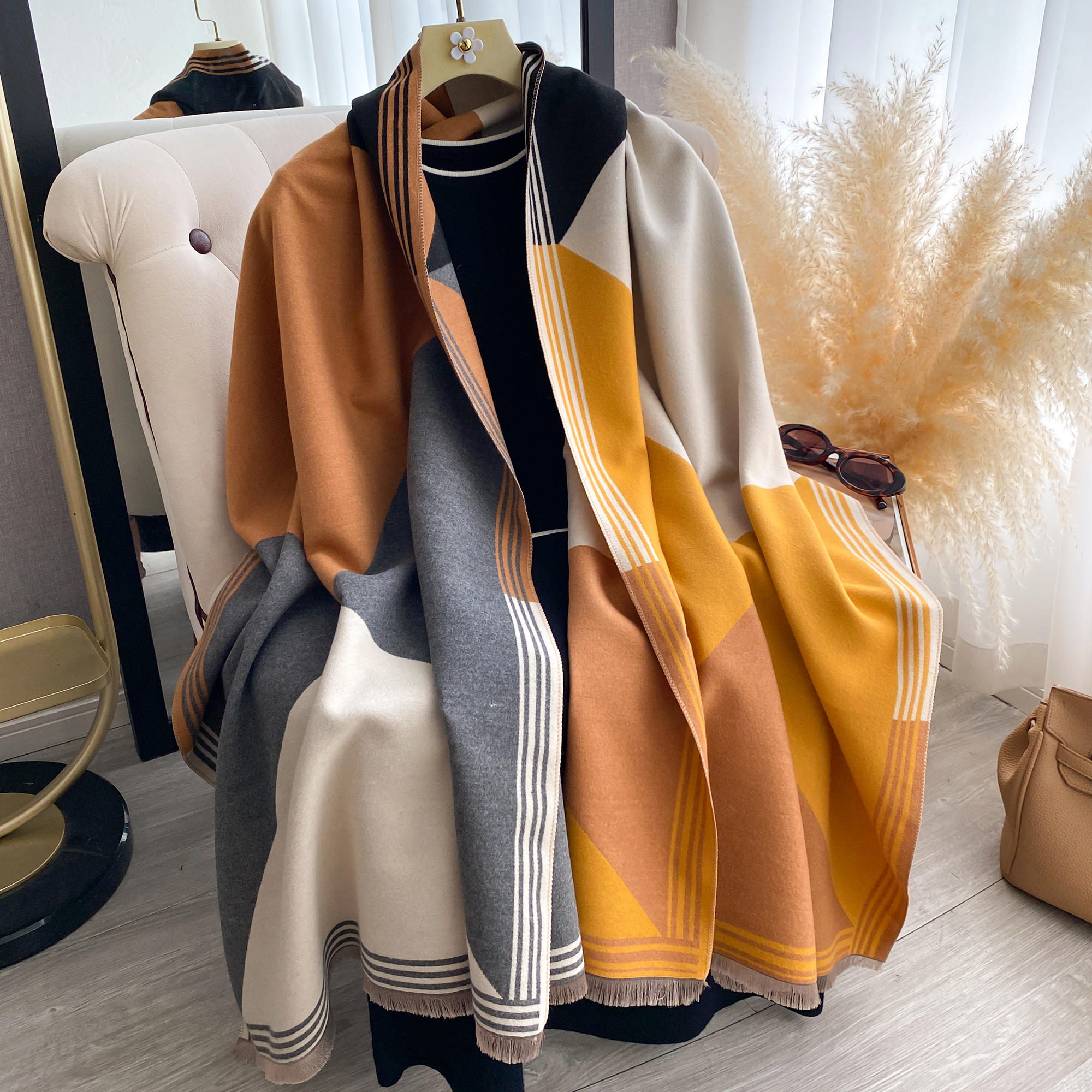 2025 Luxury Winter Cashmere Sc - Woven Scarf Blanket reseña y precio
