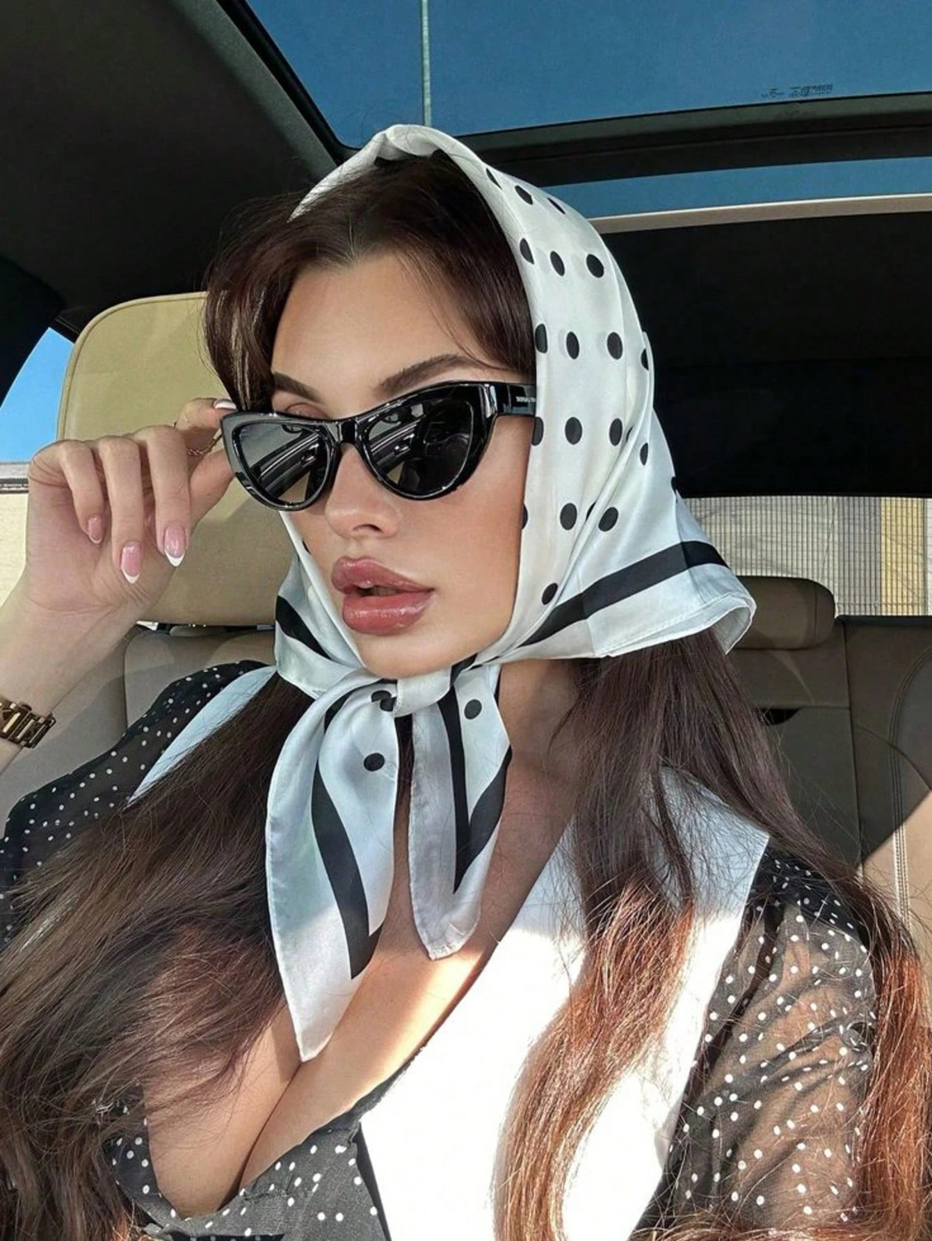 Lady Hair Dot Scarf Female Sil - Head Wrap Turban reseña y precio