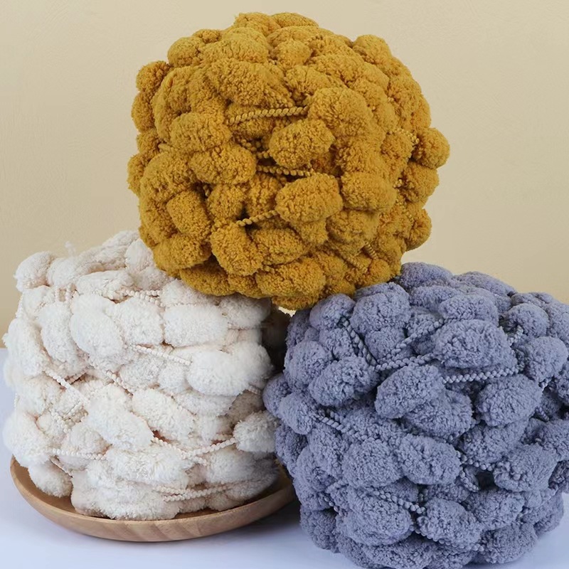 130G/Roll Pompom Yarn Mixed Co - Woven Scarf Blanket reseña y precio