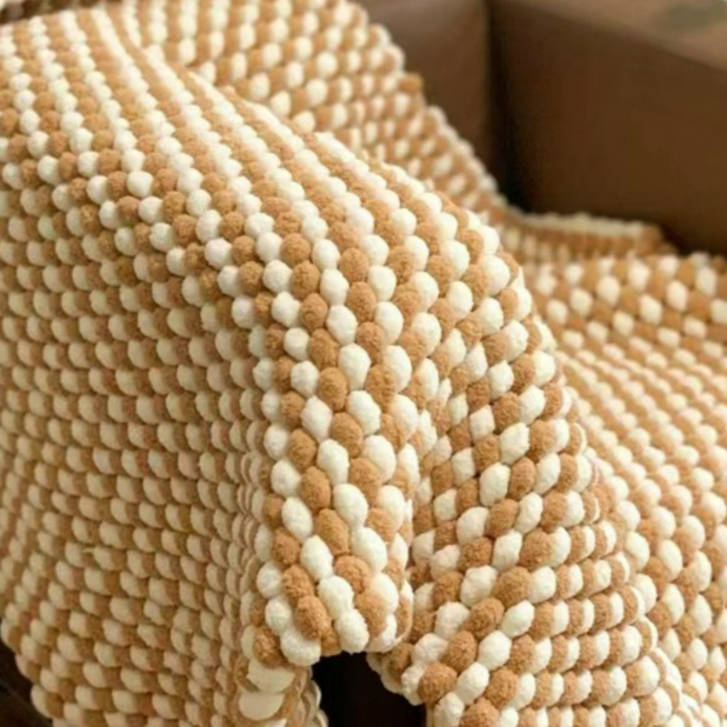 130G/Roll Pompom Yarn Mixed Co - Woven Scarf Blanket reseña y precio