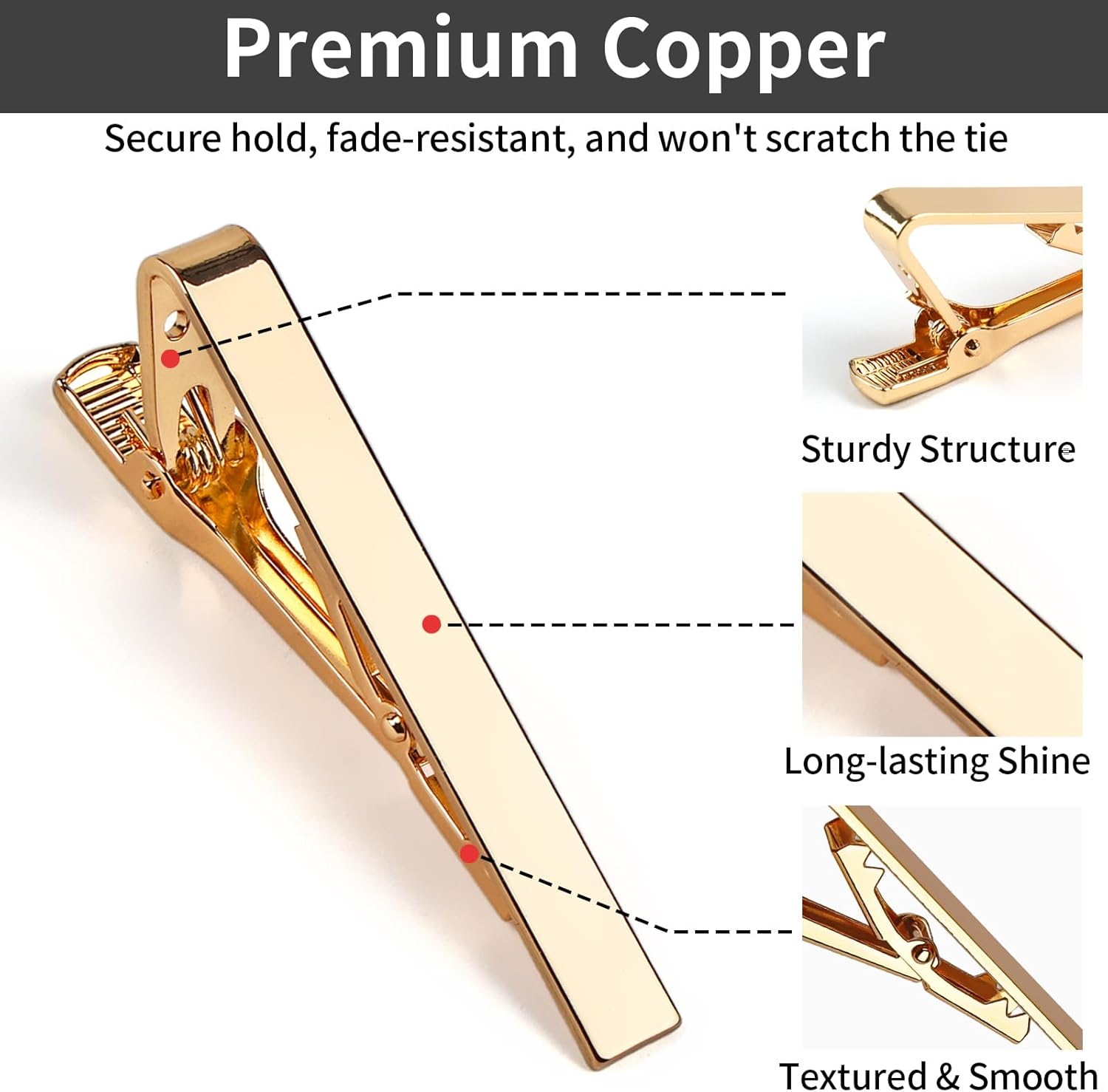 6 Tie Clips for Men, Classic S - Tie Bar Set Gift reseña y precio