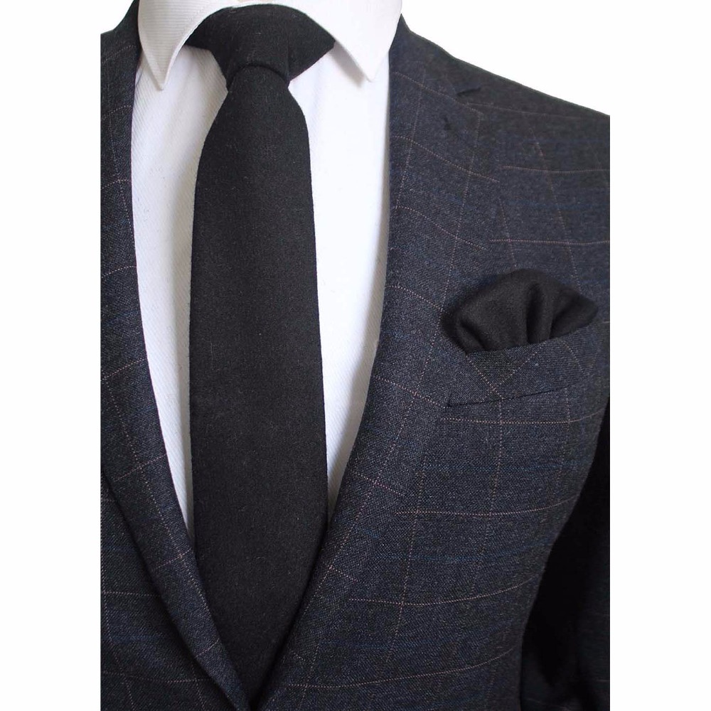 Ricnais 8cm Wool Necktie Solid - Handkerchief Cotton Men reseña y precio