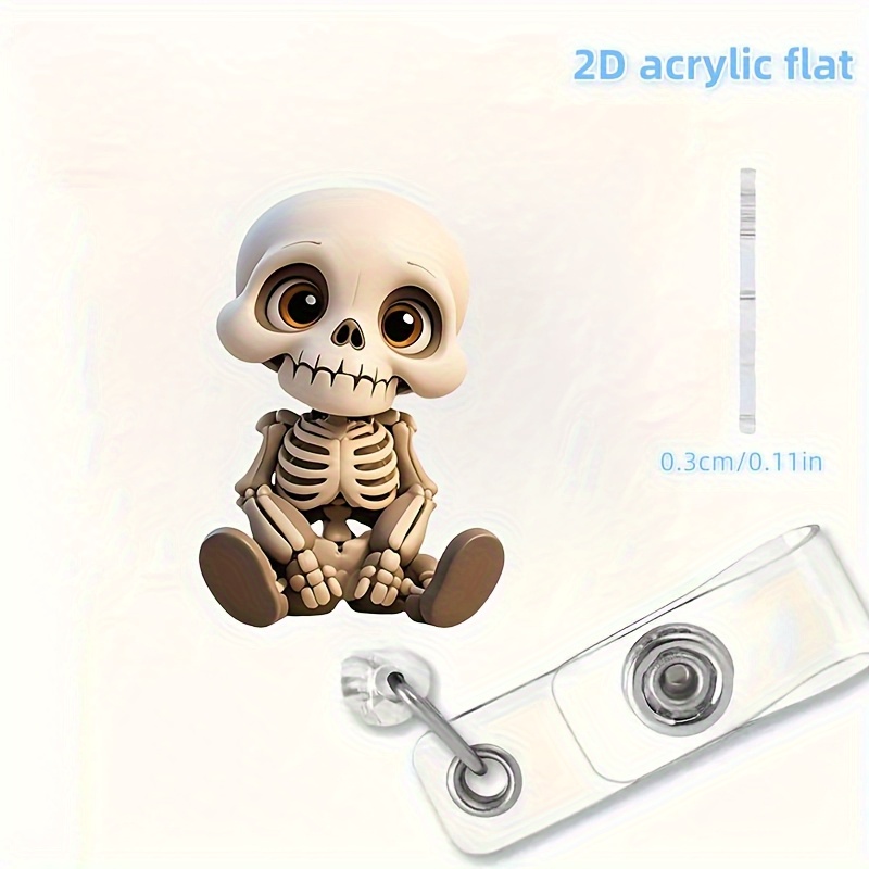 2D Flat, Acrylic Dazed Skull H - Lanyard Badge Holder reseña y precio