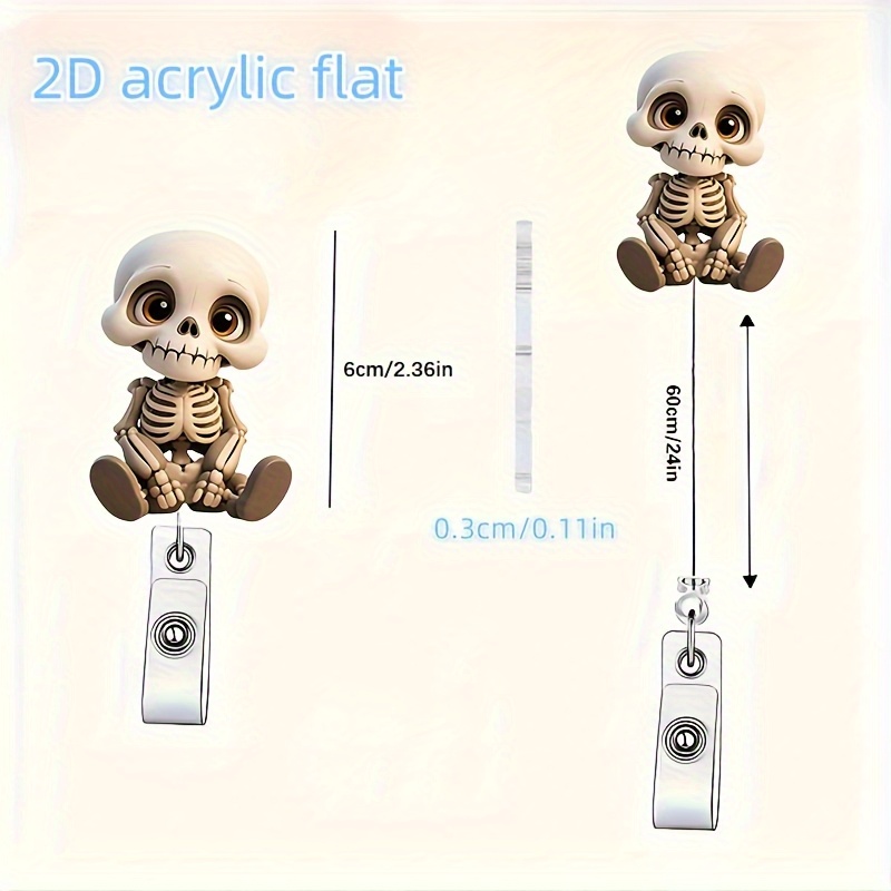 2D Flat, Acrylic Dazed Skull H - Lanyard Badge Holder reseña y precio